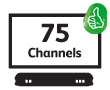 75 channels