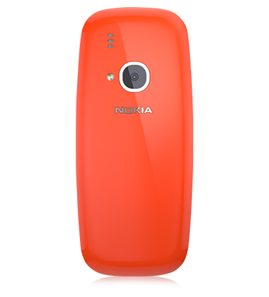 Back view of Nokia 3310 Warm Red phone